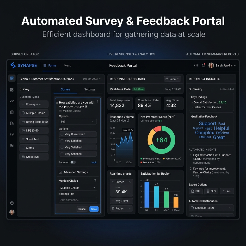 Automated Survey & Feedback Portal